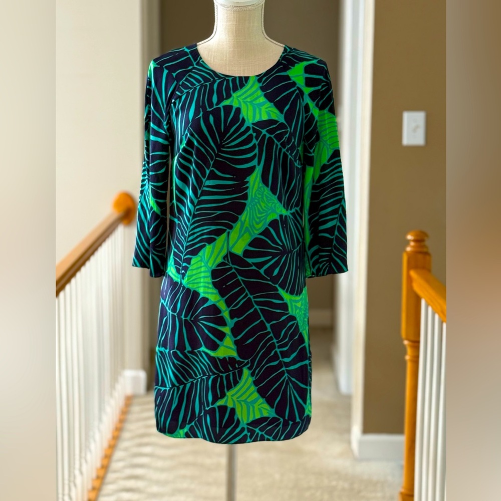 Lilly Pulitzer Carol Shift Dress Under The Palms‎ Tropical Dress Size 4